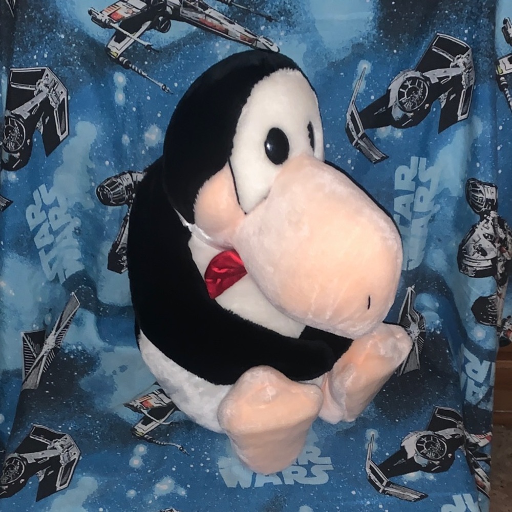 Vintage 80s Bloom County Black and White Penguin Plush 15 inches tall